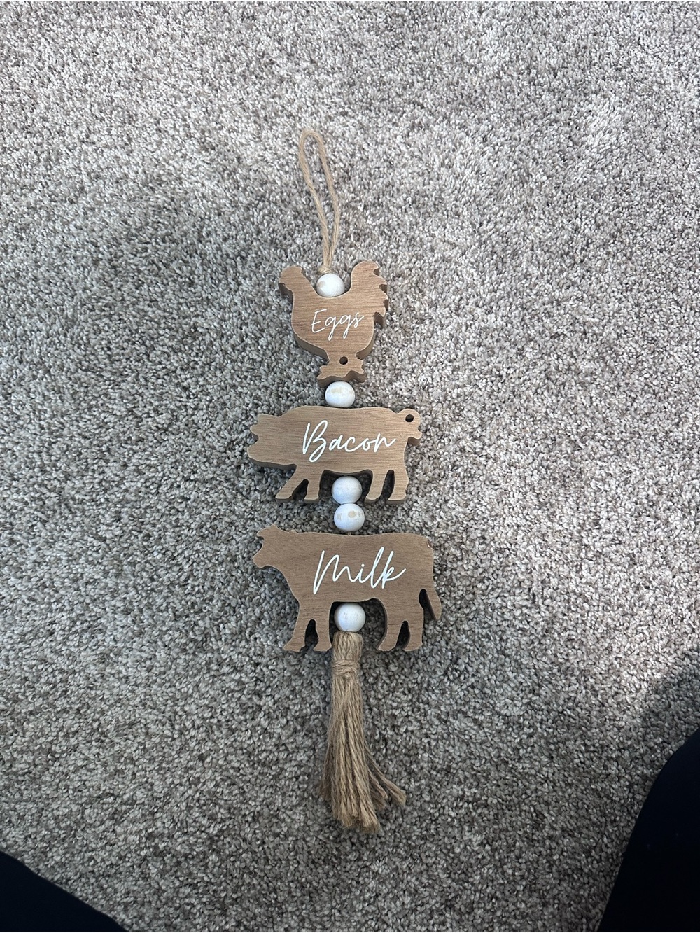 Hobby Lobby Rustic Wood Farm Animal Hanging Sign - Brown